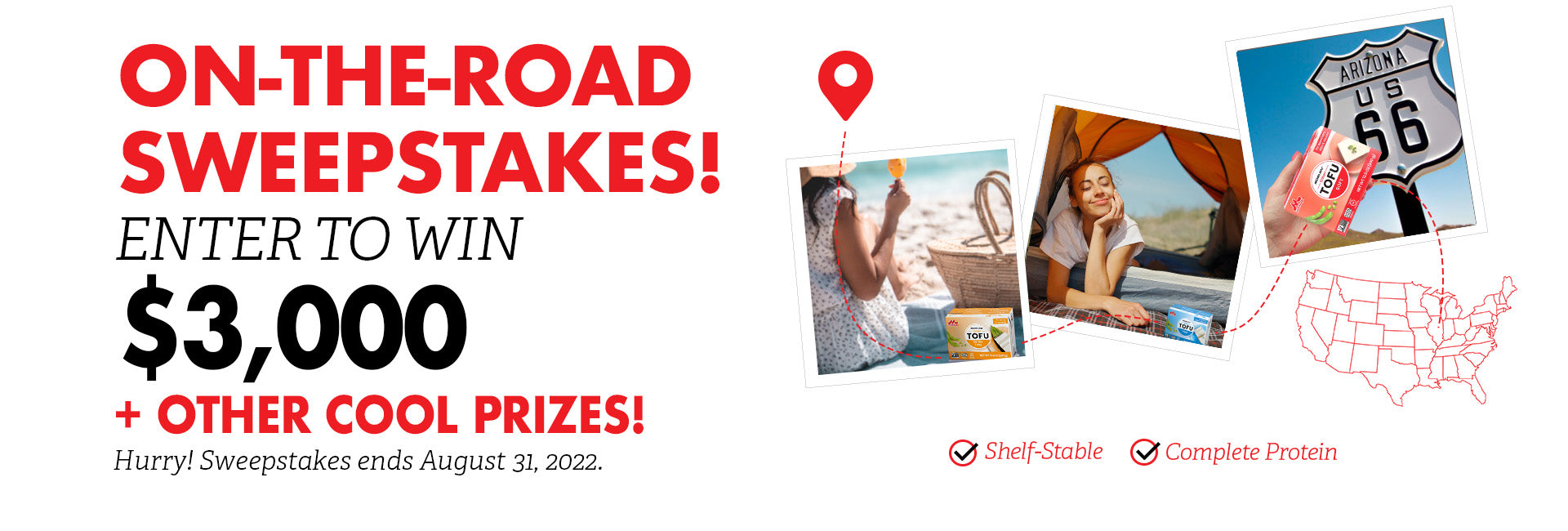Enter the On-The-Road Sweepstakes before August 31, 2022 for a chance to win $3,000 and other cool prizes! See Terms and Conditions and check out the Mori-Nu Silken Tofu Instagram post for instructions.