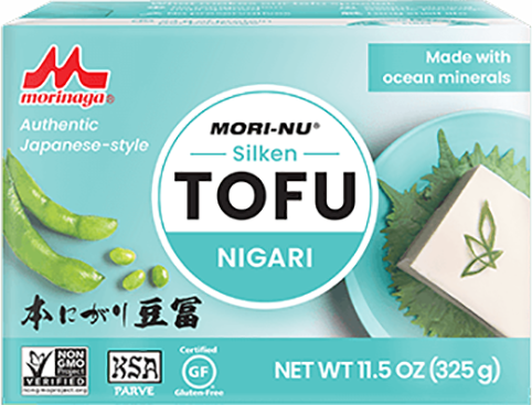 Mori-Nu Silken Nigari Tofu. Authentic Japanese-style tofu made with ocean minerals. No refrigeration needed until opened. No preservatives. Buy online.
